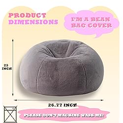 LPMOERA Fluffy Faux Fur Bean Bag Cover