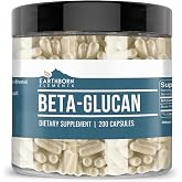 Earthborn Elements Beta Glucan, 200 Capsules, Pure &amp; Undiluted, No Additives