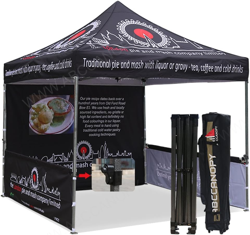 Amazon Com Abccanopy Deluxe Pop Up Tents With Logo 10x10 Promotional Booth Tents Custom Pop Up Tents Bouns 4x Weight Bag Garden Outdoor
