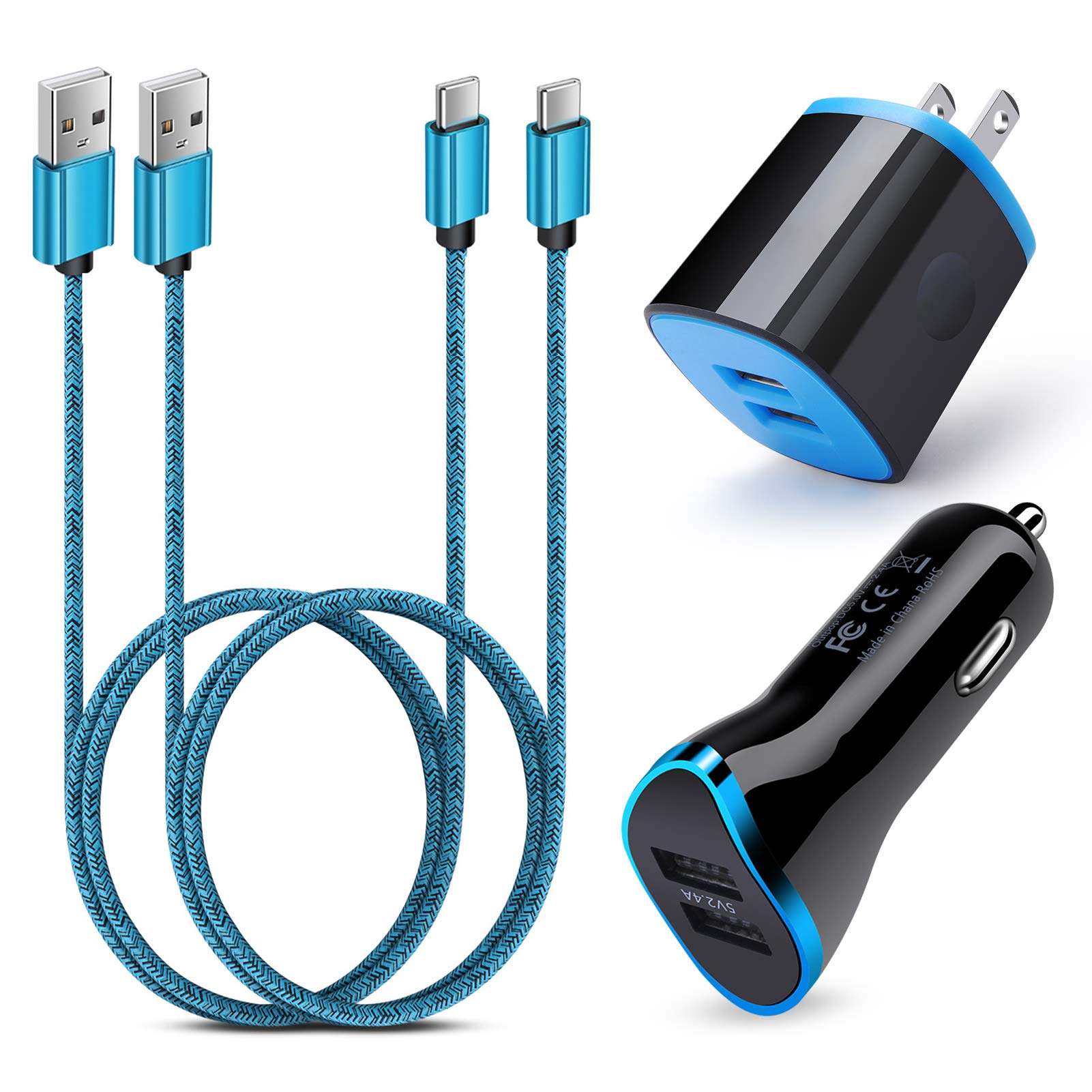 USB Wall Charger Block,C Cigarette Lighter Adapter Type C Cord 6FT Android Phone Charger Fast Charging for Samsung Galaxy S25 Ultra S25+ S25 S24 S23 S22 S21 S20 A17 A16 A15 A14 A13 A12,Google Pixel