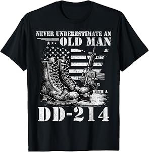 DD 214 Alumni Never Underestimate an Old Man with A DD-214 T-Shirt