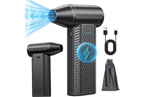 Fourq Electric Air Duster - 130000RPM Compressed Air Duster,4 Gear Adjustable Jet Dry Blower can Reusable Can for Computer Keyboard,Outdoors,Car,Home(Black