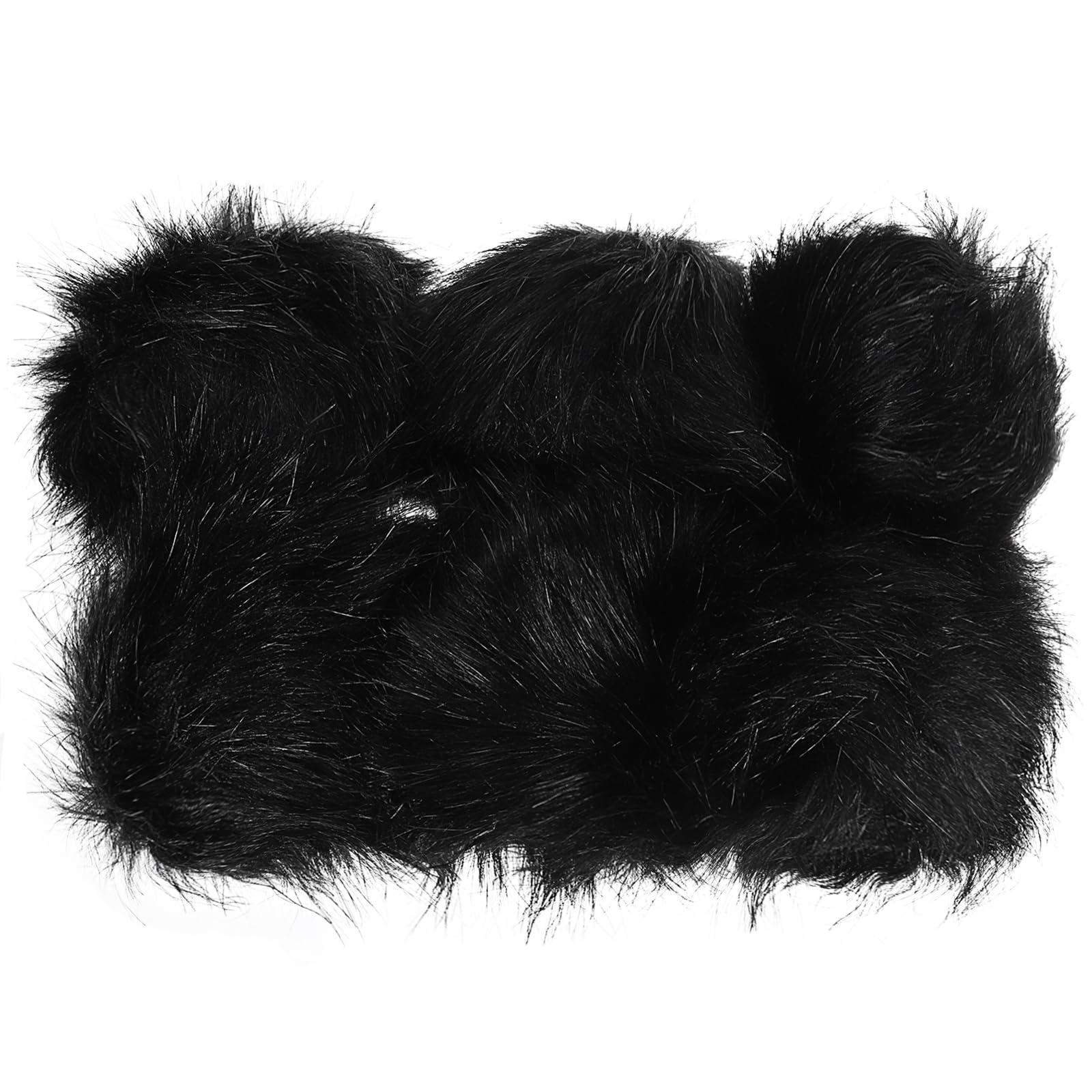 PATIKIL Faux Fur Pom Poms for Hats, 6 Pcs Fluffy Soft Fur Poms Balls with Elastic Loop for Keychain Knitting Hats DIY Scarves Gloves Bag Christmas, Black