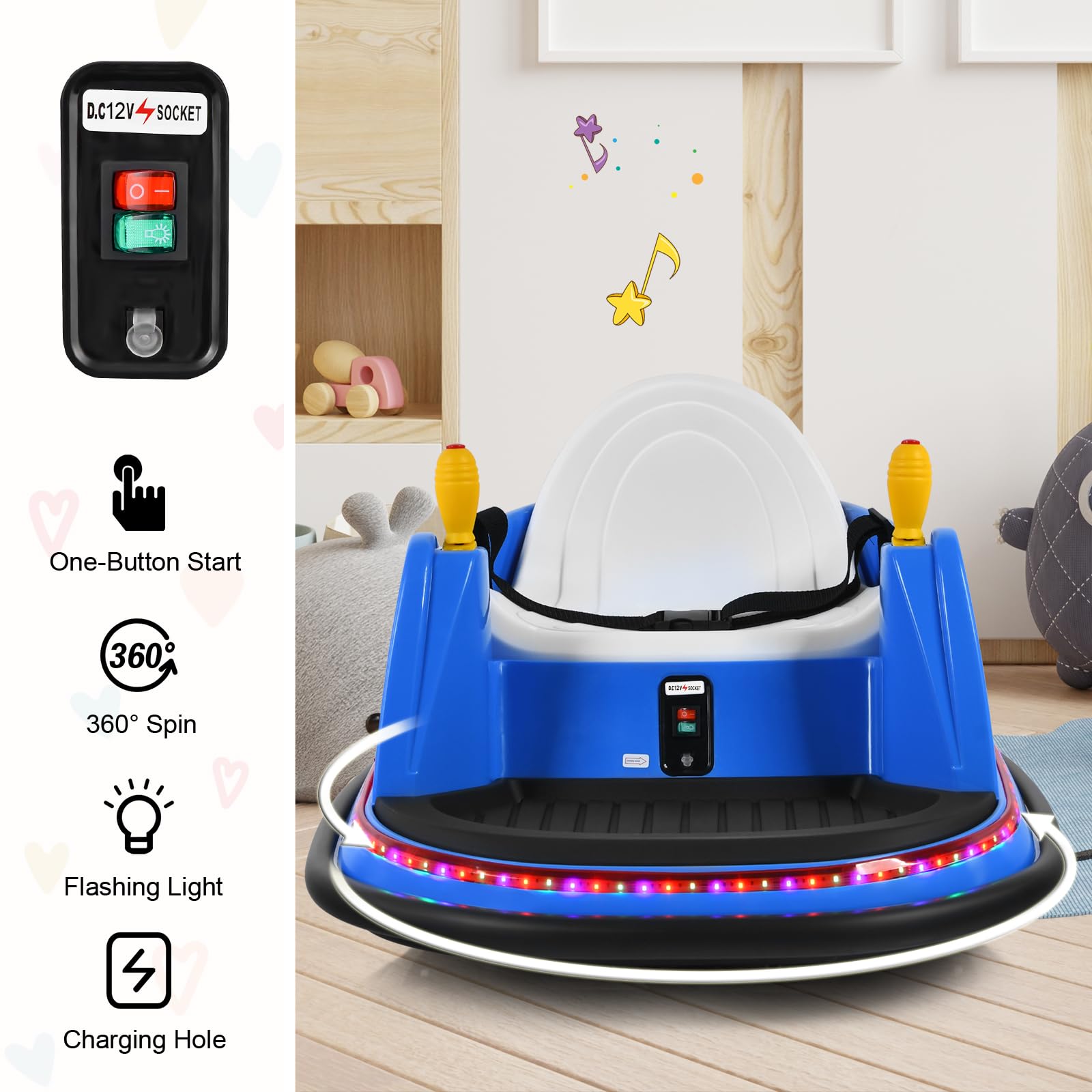 Costzon Bumper Car Blue Image 5