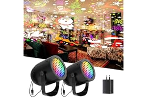 Yiixuyo - 2 Set - Christmas Snowflake Led Projector Lights, Mini Adjustable LED Snowflake Projector Lights for Christmas Indoor Birthday Party and Garden Decoration，Furniture Decoration