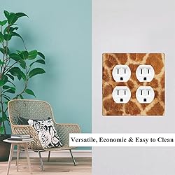 Pznen 2 Duplex Outlet Plates, Giraffe Wild Life