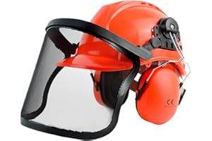 YesRight Chainsaw Helmet with Face and Ear Muffs, Forestry Safety Helmet, Safety Protective Helmet Arborist Helmet for Mowing Trimming Yard Work Landscaping Construction and Weed Whacking