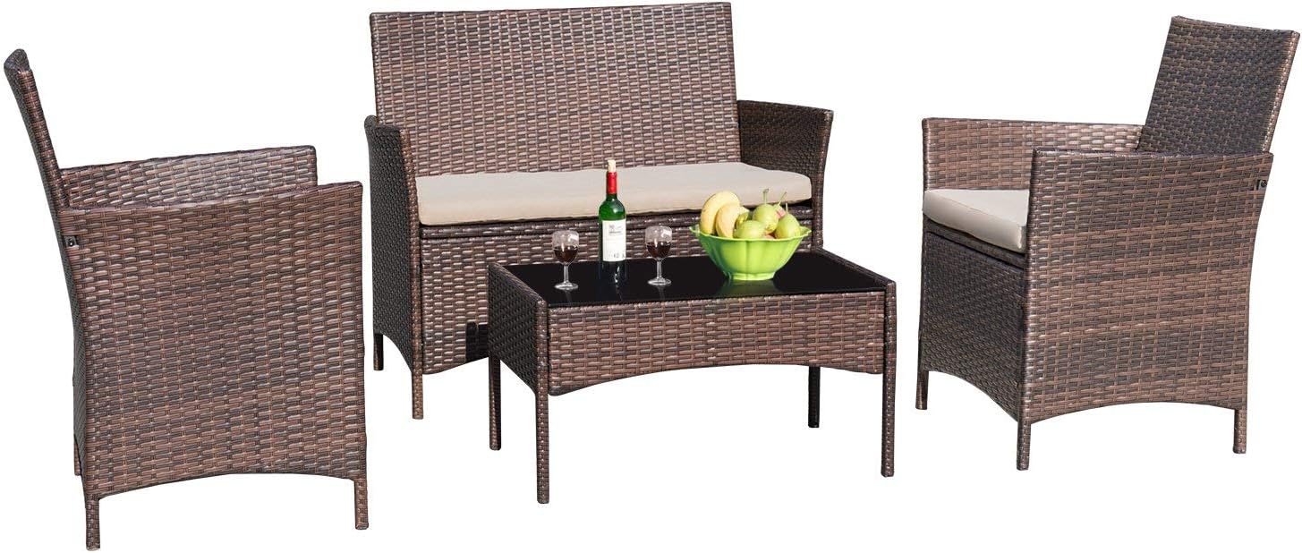 Best Four Chair Patio Wicker Set