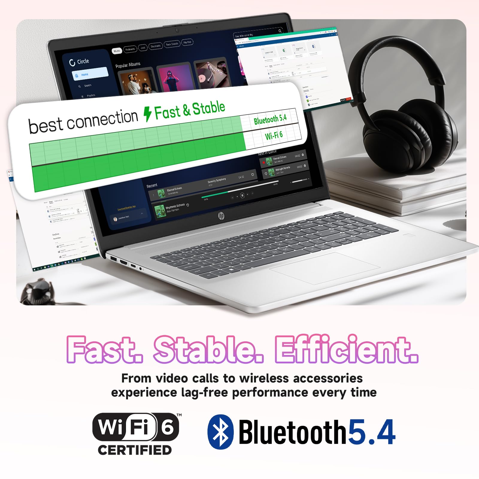 Computadora portátil HP 2025 de 17.3 ″ FHD, procesador Intel de 8 núcleos, Windows 11 Pro, Copilot AI, duración de batería de hasta 9.5 H para estudiantes y empresas, Wi-Fi6, Bluetooth5.4, con kit de accesorios (32 GB de RAM | 1 TB SSD)