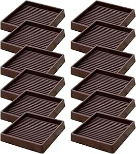 Set Of 4)3x3 Square Rubber Furniture Caster Cups With Anti-sliding - View #4