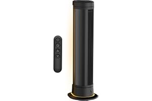 Vornado ARA® Oscillating Tower Fan with Ambient Light and Remote, 40 Inch, Quiet Powerful Standing Fan, 5 Speeds, Touch Control, Illuminated Air Circulator Fan for Bedroom and Home, Black