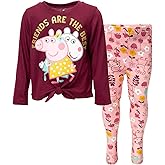 Peppa Pig Girls Pullover T-Shirt and Leggings Outfit Set Toddler to Little Kid