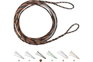 DEERSEEKER OUTDOOR Deerseeker Flemish D97 Bow String Handmade Twist Bowstring 16 Strands 54-70in Fast Flight for Traditional Longbow Recurve Bow Replacement Archery Accessories