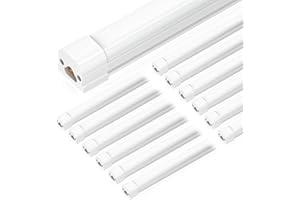 BBOUNDER 12 Pack T8 LED Shop Light 4FT, 4200LM Super Bright Led Tube Light, 6500K Cool Daylight, 40W Equivalent 250W, Linkable Integrated Light Fixture with Plug for Garage, Workshop, Warehouse