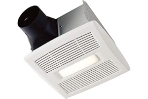 Broan-NuTone Bathroom Exhaust Fan with LED Light and Roomside Installation, ENERGY STAR Certified, 110 CFM, Very Quiet 1.0 Sones White, AE110L