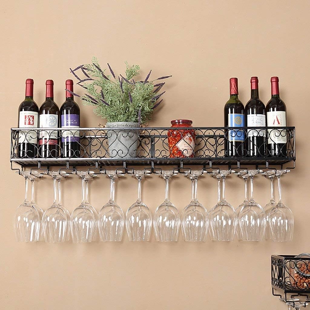 Kitchen Wall Hanging Bottle Rack Upside Down Hanging Bottle Holder Bottle Holder Creative Black
