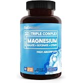 BioEmblem Magnesium Glycinate 120 Capsules | 300mg Per Serving NSF &amp; Labdoor Certified, Sleep Support, Muscle &amp; Nerve Function, High Absorption