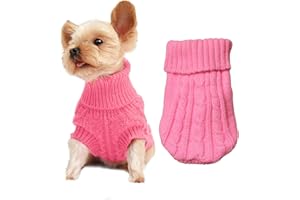 CMREAEC Dog Sweaters for Small Dogs, Pet Sweaters Classic Knitwear Winter Girl Boys Dog Clothes Chihuahua Coat Warm Puppy Costume Clothing Cute Doggie Sweater Apparel for Yorkie Christmas
