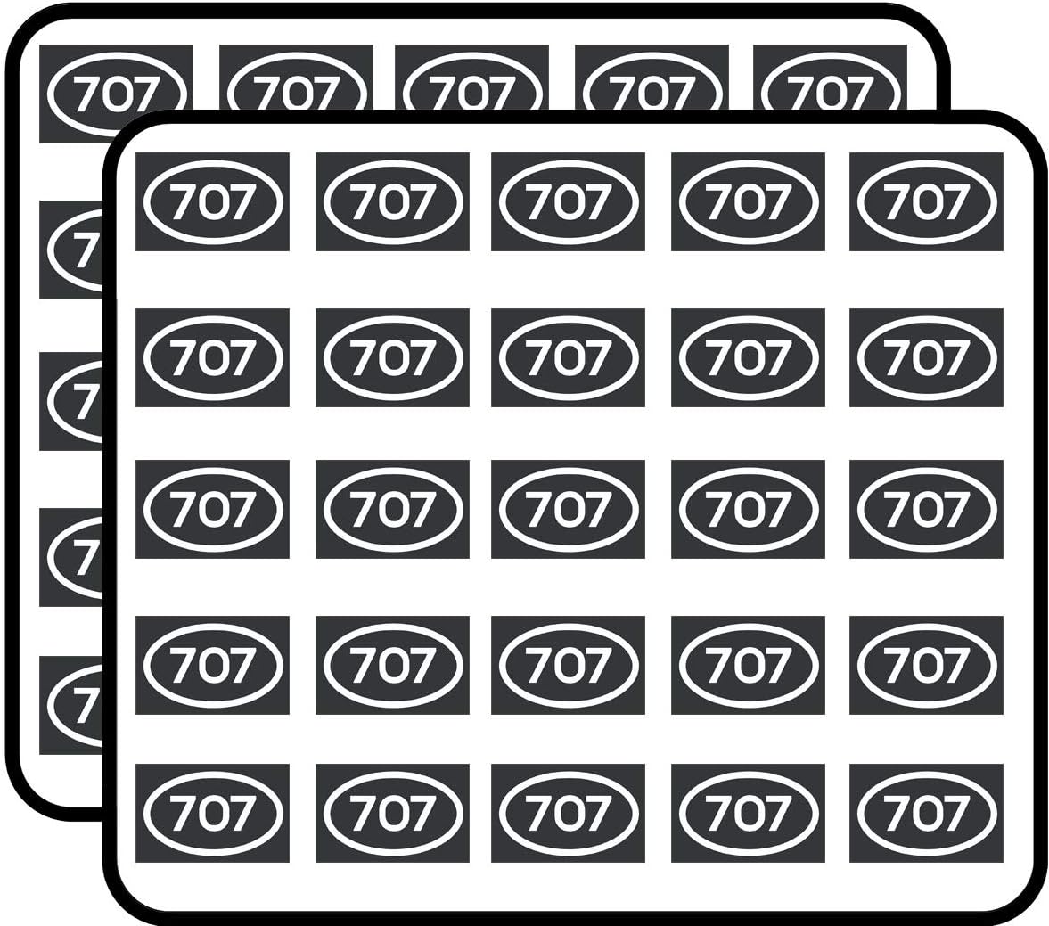 707 Area Code Sticker California Santa Rosa Benicia Eureka City Pride Sticker for Scrapbooking, Calendars, Arts, Kids DIY Crafts, Album, Bullet Journals 50 Pack