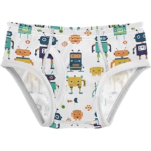 OTVEE Boys Underwear, Cute Robot Toy Cotton Kids Undies | 3D Pouch, Comfort Stretch Waistband , Soft, Childrens No Wedgie Und