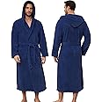 PJGGZ Men's Bathrobes with Hood, Soft Long Towel Robe for Men - Super Absorbent Quick Dry yet Warm