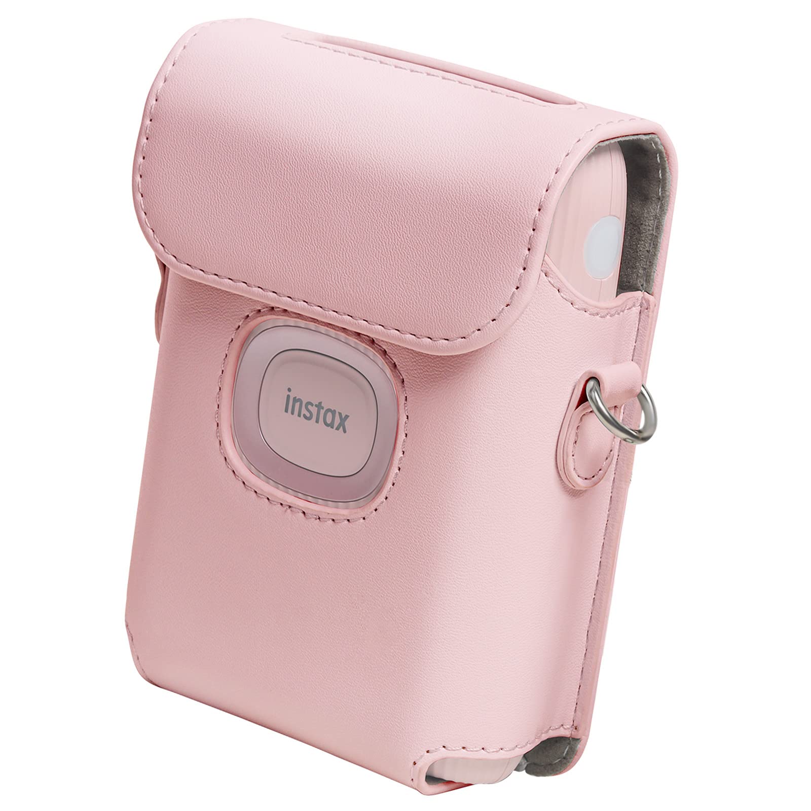 Rieibi mini Link 2 Case - Protective Case Cover for Fujifilm Instax Mini Link 2 Smartphone Printer with Shoulder Strap - Pink