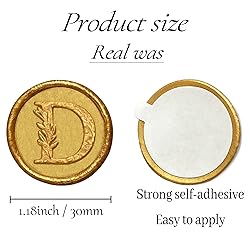 25Pcs Gold Wax Seal Stickers Handmade Vintage