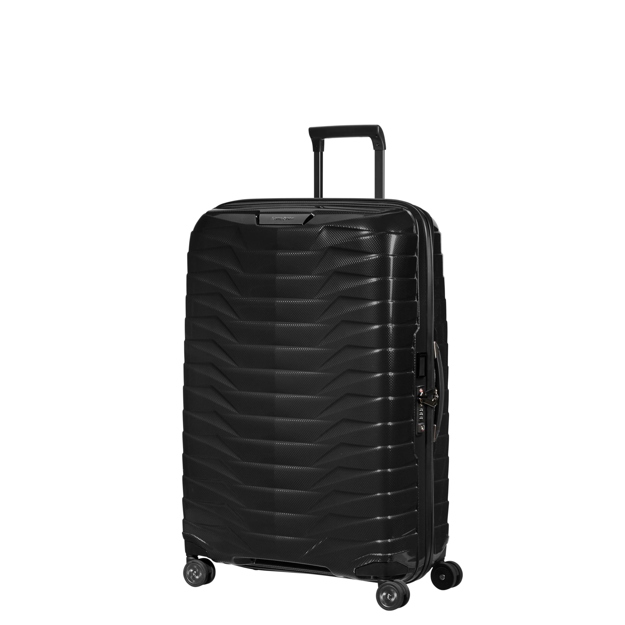 Samsonite Proxis Hardside Expandable Luggage with Spinners, Medium Spinner, BLACK