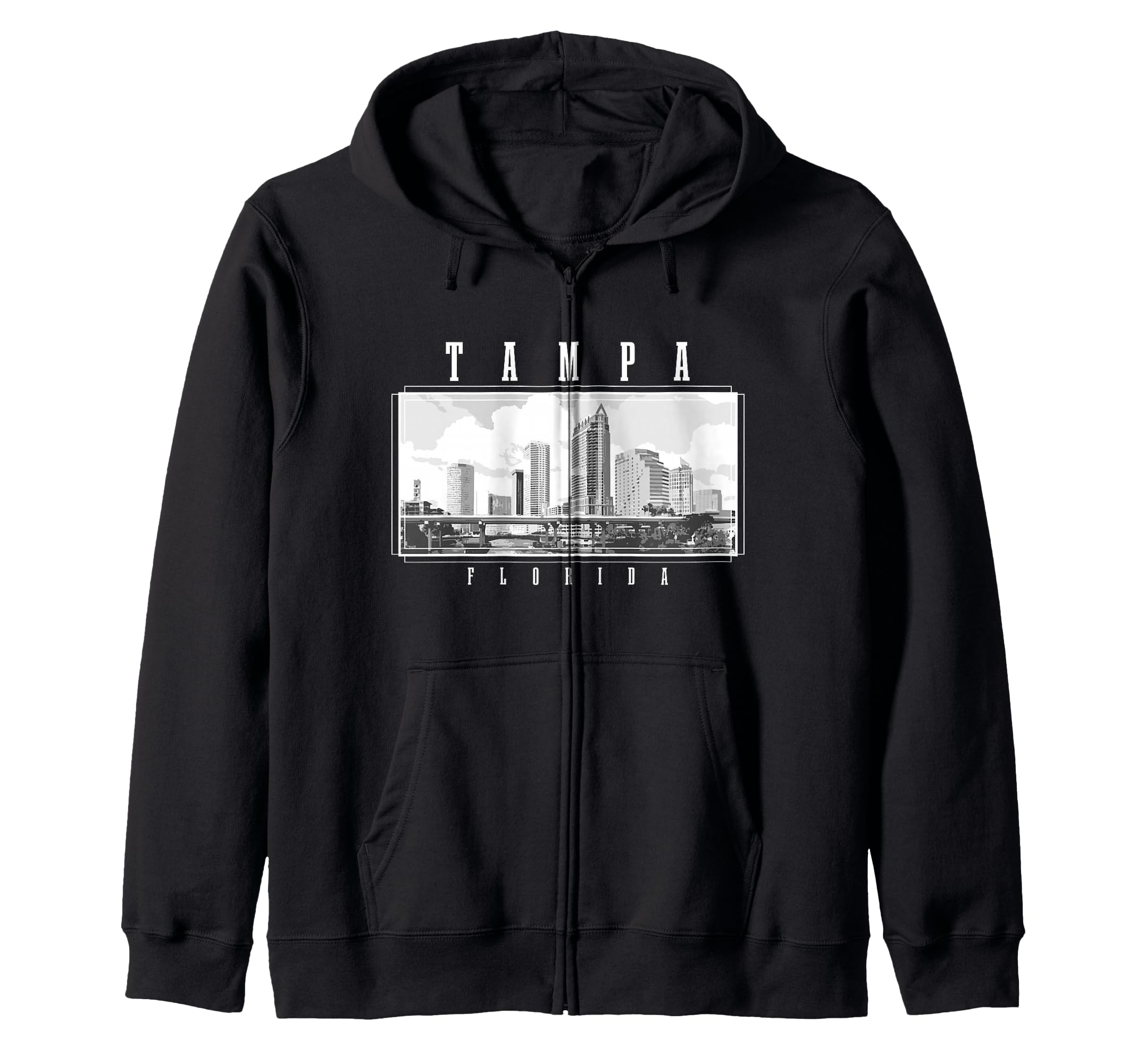 Tampa Florida Vintage Skyline USA America Souvenir Zip Hoodie