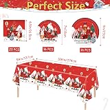POPOYU 53Pcs Christmas Party Tableware Set for 16 Guests with Tablecloth view 2