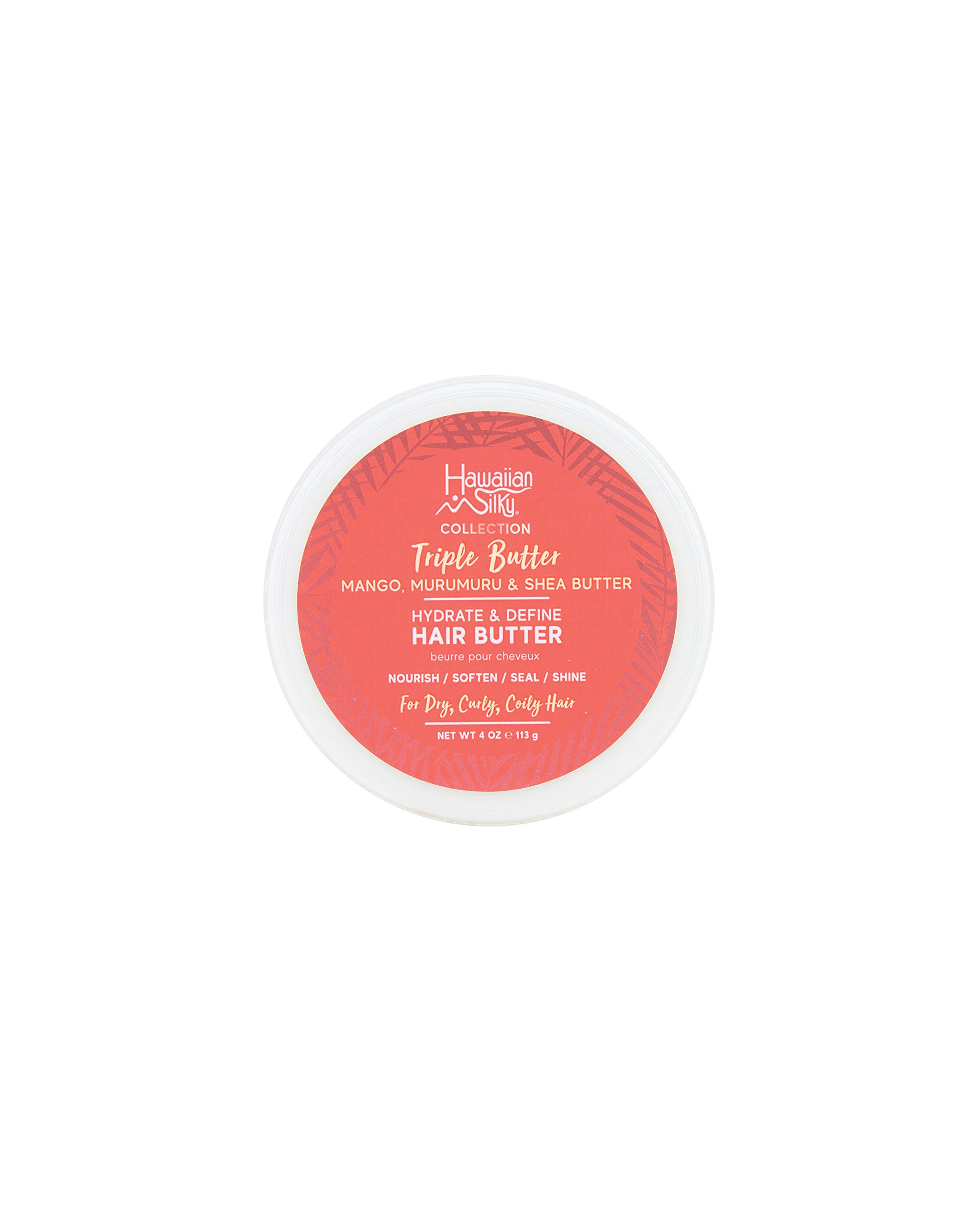 Hawaiian Silky Mango and Murumuru Butter Hair Butter, 4 fl oz with Shea Butter for Nourish, Soften, Seal & Shine | Hydrate and Define | Hawaiian Silky Triple Butter Collection
