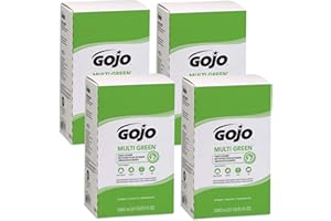 GOJO MULTI GREEN Hand Cleaner Natural Citrus Solvent, 2000 mL, USDA Certified Biobased Product Hand Cleaner with Natural Pumice Refill PRO TDX Push Style Dispenser (Pack of 4) - 7265-04