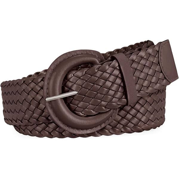 Wide Braided Leather Belt Adjustable Casual Waist Strap for Jeans Dresses Amazon.com: ANNULOYA Women Leather Braided Causal and Dress  main image 4