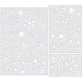 Jmkcoz Christmas Snowflake Stencil Template, Reusable Plastic Craft Drawing Painting Stencil Journal Template for Window Glass Wall Door Card Scrapbook Notebook Holiday Xmas Snow Flake Art DIY Project