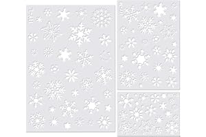 Jmkcoz Christmas Snowflake Stencil Template, Reusable Plastic Craft Drawing Painting Stencil Journal Template for Window Glas