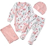 Butterblu unisex-baby Take Me Home 4-piece Baby Gift Set Organic Cotton Layette Clothing in Box for Boys & Girls