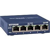 NETGEAR 5-Port Gigabit Ethernet Unmanaged Network Switch (GS105NA) | Desktop or Wall Mount