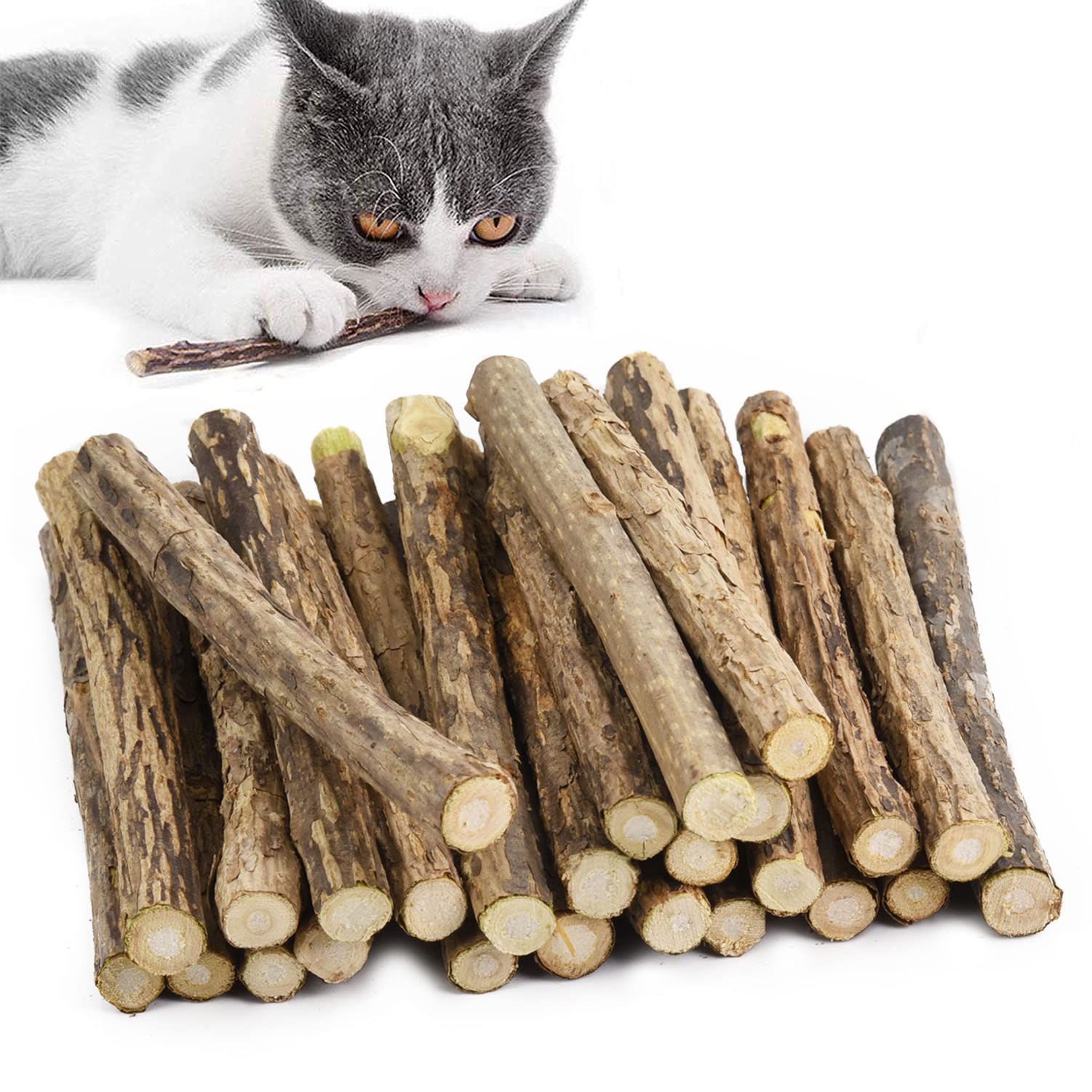 GingerUPer Catnip Sticks For Cats, Cat Dental Chew Sticks, Matatabi Cat Dental Care, Silvervine Cat Teeth Cleaning Dental Sticks, Cat Toys for Indoor Cats 30 pcs