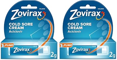 Zovirax Cold Sore Treatment Cream 2 g Pump Dispenser Pack of 2