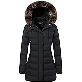 TYBBNY Women's Winter Coat Waterproof Long Puffer Jacket with Detachable Hood