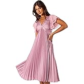 Petal & Pup Womens Nova Flutter Sleeve Midi Dress