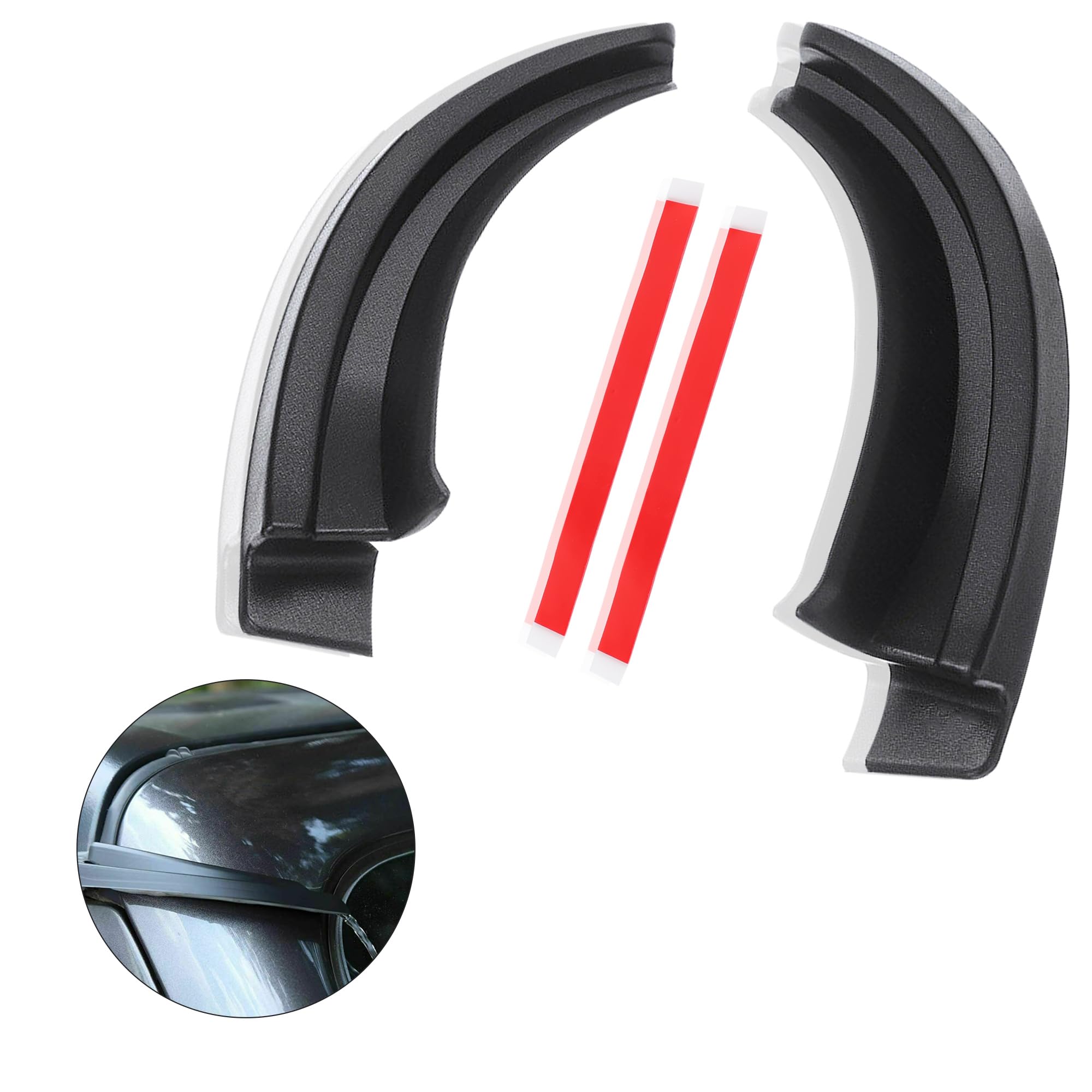 Photo 1 of 2PCS Rain Gutter Extensions,[Newly Upgraded] Car Roof Rain Diverter Compatible with 2018-2023 Jeep Wrangler JLU JL & Gladiator JT,Durable Car Exterior Accessories Rain Deflector Diverter