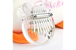 FLSEPAMB Kalimba Clear Mini Kalimba Thumb Piano Crystal 8 Key Portable Mbira Finger Piano Best Gift for Kids, Birthday, Christmas, Beginner, Party(Bear-shaped Crystal)