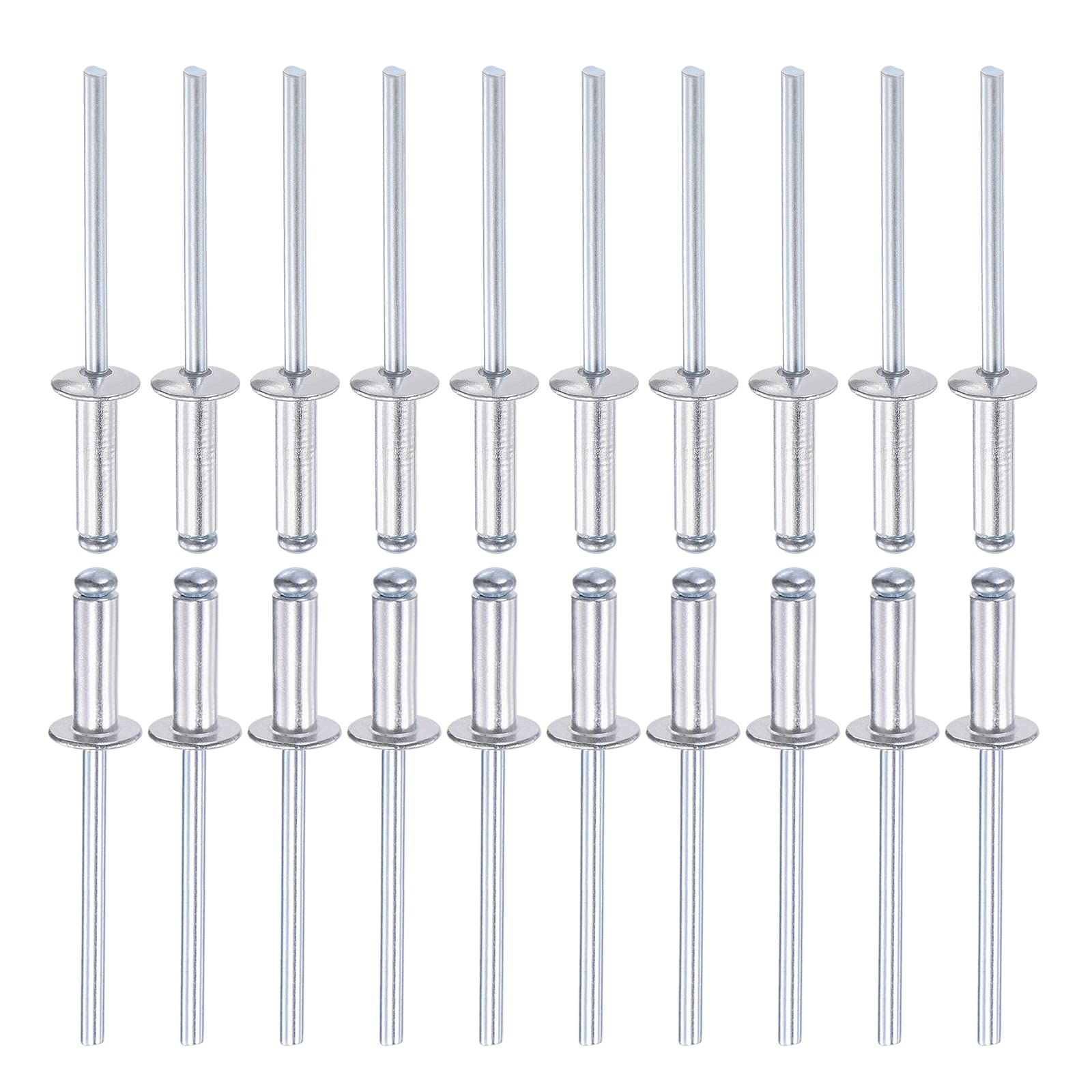 DTGN 4mm x 13mm (DXL) Blind Rivets - 120Pack - Good for Machinery Joining - Aluminum Dome Open End Rivet