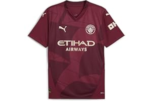 PUMA Men’s Manchester City FC 2024/25 Replica Third Soccer Jersey - Burgundy