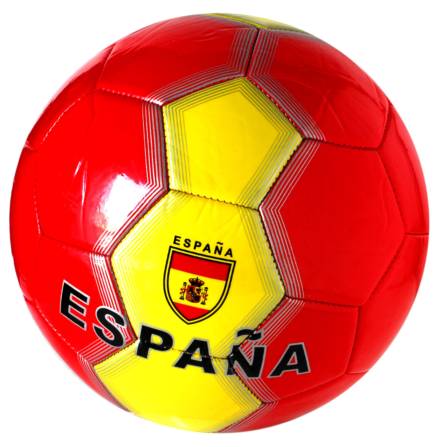 CUCUBA Spain Football with Spanish Shield Size 5 Red / Yellow