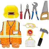 Mizzuco Construction Worker Costume Kids Dress Up Role Play Pretend Worker Costume Kits for Halloween