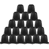 KUUQA 20Pcs Black Drawstring Backpack Bag Bulk | String Backpack, Sport Gym Sack Bags, Foldable Storage Bag, For Women Men Shopping Gym Travel Sports