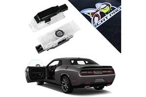 JEBEST 2PCS Never Fade Car Door Lights Logo Compatible with Dodge Challenger Accessories, Ghost Shadow Welcome Puddle Projection Light for SRT SXT GT Scat Pack RT