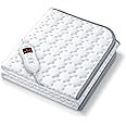 Beurer UWB55 Heated Underblanket with 8 Temperature Settings & Ultra-Soft Fleece, Electric Mattress Pad with Overheat Safety Features, Fast Heating, Machine Washable, 59" x 31.5"